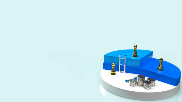 istock chess and coins on pie chart for business concept 3d rendering. 1336299266