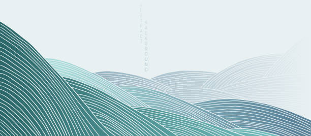 抽象的な波日本の風景 - 和柄点のイラスト素材／クリップアート素材／マンガ素材／アイコン素材
