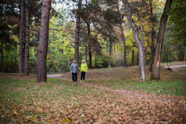 istock Senior couple jogging in a forest 1336300729