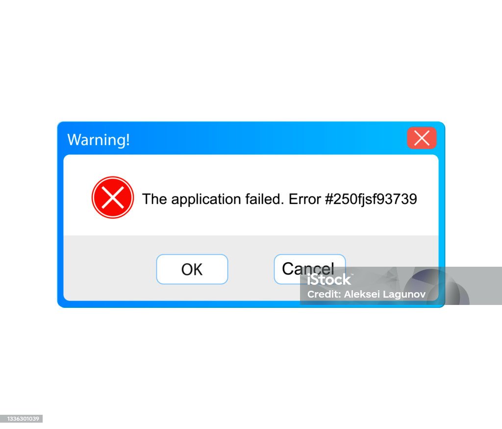 Vector Error Message Warning Popup Window Vintage User Interface ...
