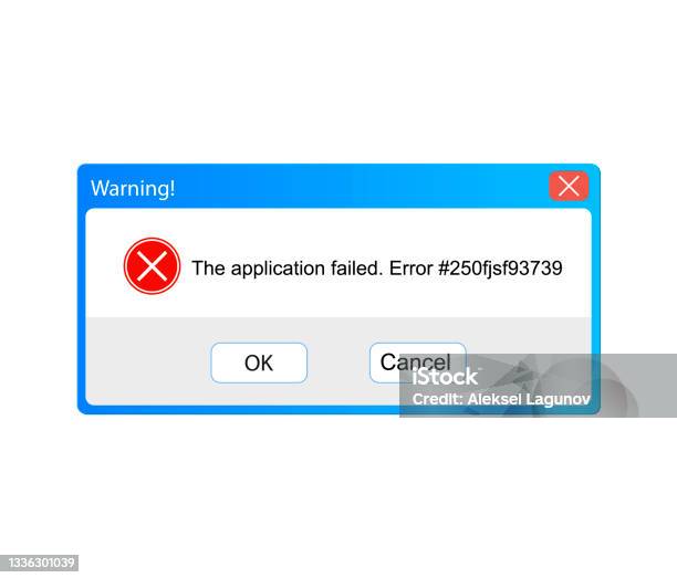 Puple Error Window Vector Error Message Warning Popup Window Vintage User Interface ...