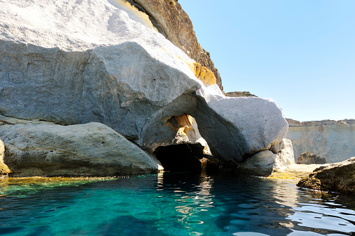 Sea Cave In The Mediterranean Sea: Ponza Island.