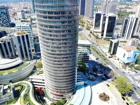 Istanbul Panoramic view with Levent (main business districts of Istanbul), located on the European side of the city. At the Levent District are located several Skyscraper the largest now is Sapphire  with its 238 Meters. The Image was captured during summer season.