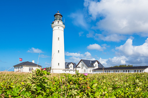 View to the lighthouse Hirtshals Fyr in Denmark.