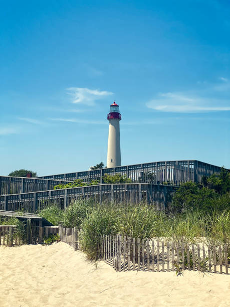 cape may light house - lighthouse massachusetts beach coastline imagens e fotografias de stock