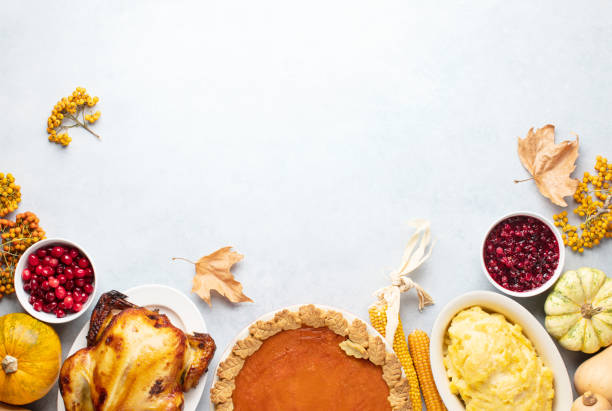 istock Thanksgiving greeting card background or festive dinner invitation template 1336317091