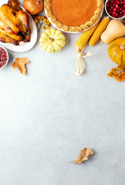 istock Thanksgiving greeting card background or festive dinner invitation template 1336317104