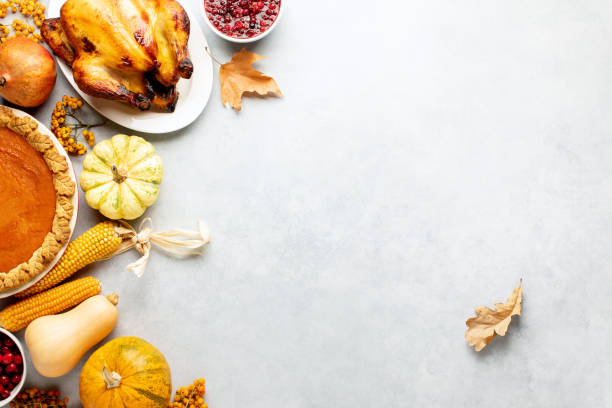 istock Thanksgiving greeting card background or festive dinner invitation template 1336317130