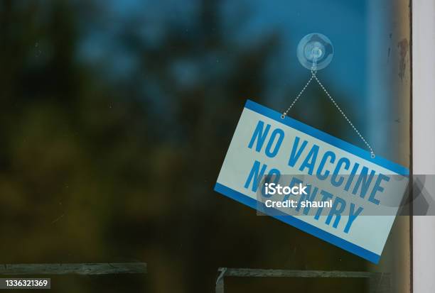 Retail Store Requires Vaccination Stock Photo - Download Image Now - Vaccination, Anti-vaccination, Sign
