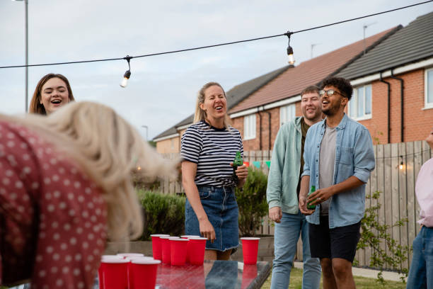 istock Playing Beer Pong Outdoors 1336324649
