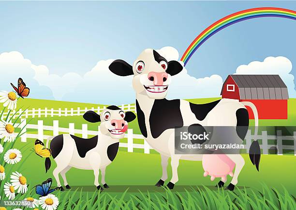 Farm Stock Illustration - Download Image Now - Animal, Cartoon, Cow