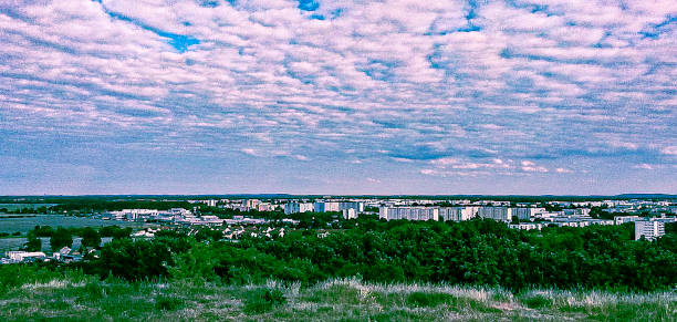 Panorama Berlin with a view from the Ahrensfeld Mountains