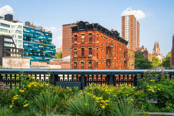 high line park nyc - high line park stock-fotos und bilder