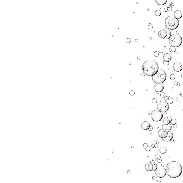 istock transparent bubbles or serum with copy space on white background. drink and beauty concept 1336333629