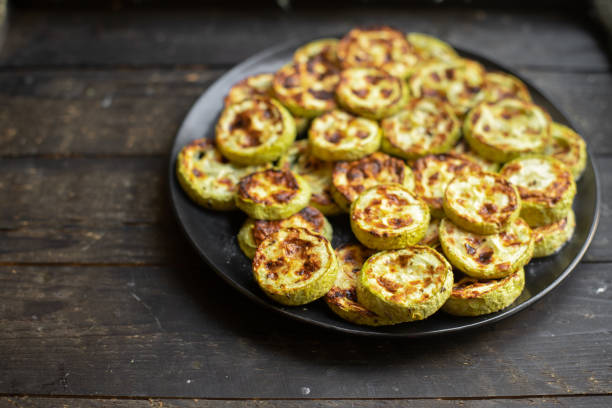 istock zucchini fried vegetables grill B-B-Q fresh portion ready to eat meal snack on the table copy space food background rustic. top view keto or paleo diet veggie vegan or vegetarian food 1336334758