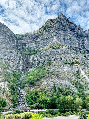 Waterfall in the Rocky Mountains.