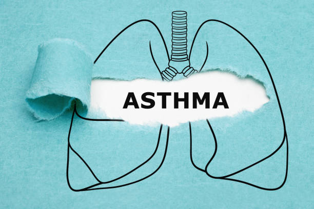 concetto medico dei polmoni disegnati dall'asma - asthmatic foto e immagini stock