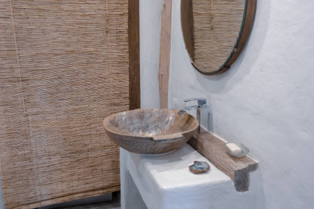 istock Washbasin with mirror in vintage style 1336341690