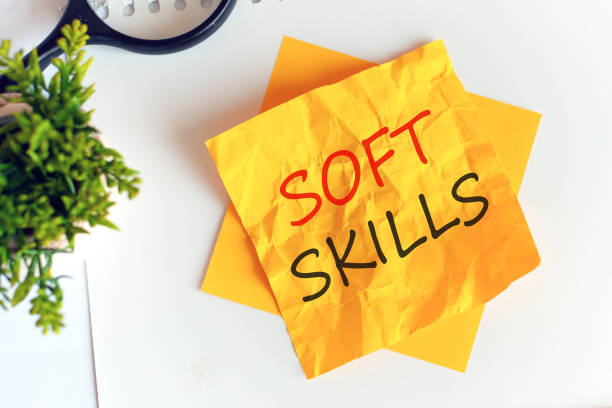 istock text soft skills on crumpled yellow paper, concept 1336342009