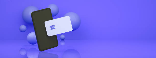 istock smartphone with credit card over blue  background 1336344365