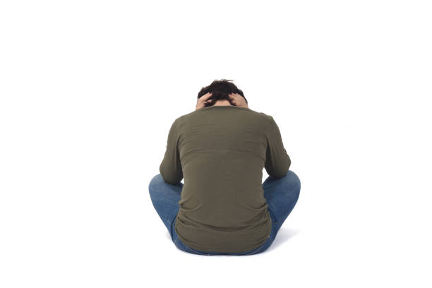 istock woman sitting on white background 1336345600
