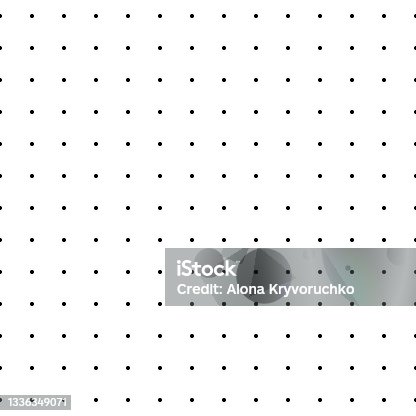 istock Vector illustration. Geometric seamless pattern. Monochrome small dots in rows. Spotted black and white background. Simple black and white abstract pattern. 1336349071