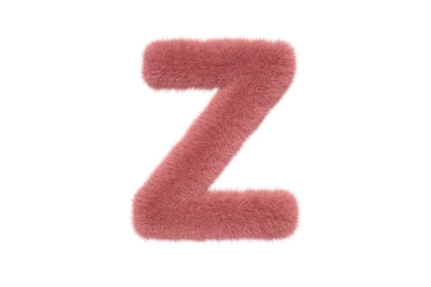 istock Letter Z with Pink Fluffy Hairy Fur Uppercase 1336350649