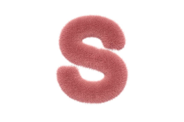 istock Letter S with Pink Fluffy Hairy Fur Uppercase 1336351411