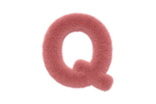 istock Letter Q with Pink Fluffy Hairy Fur Uppercase 1336351472