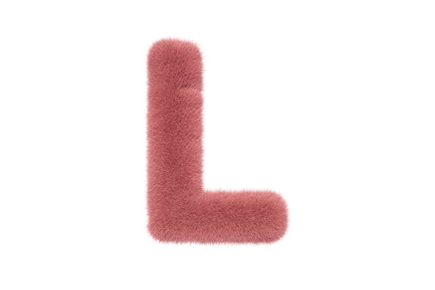 istock Letter L with Pink Fluffy Hairy Fur Uppercase 1336351598