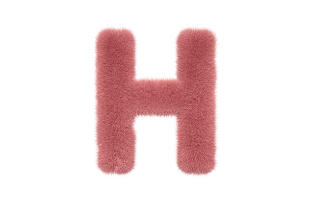 istock Letter H with Pink Fluffy Hairy Fur Uppercase 1336351738