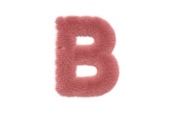 istock Letter B with Pink Fluffy Hairy Fur Uppercase 1336351959