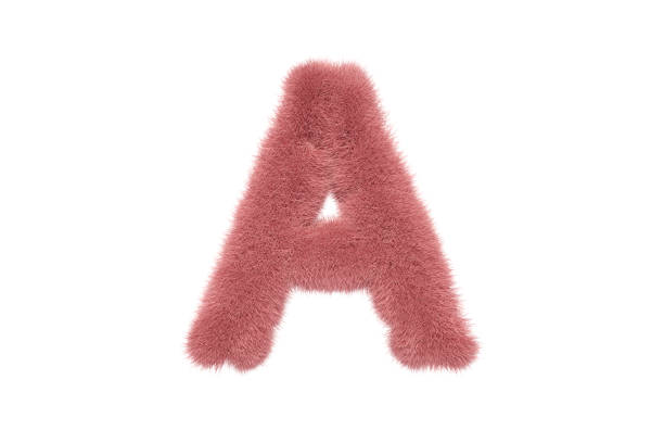 istock Letter A with Pink Fluffy Hairy Fur Uppercase 1336351985