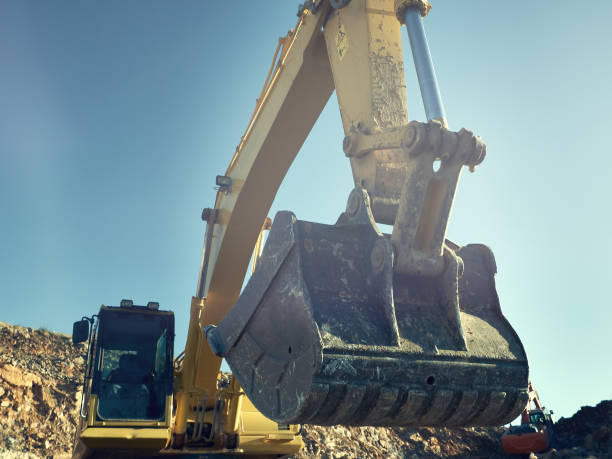 istock Close-up of excavator scoop 1336353379