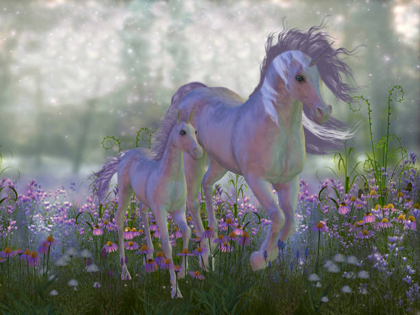 istock Magical Mare and Foal Unicorn 1336353429