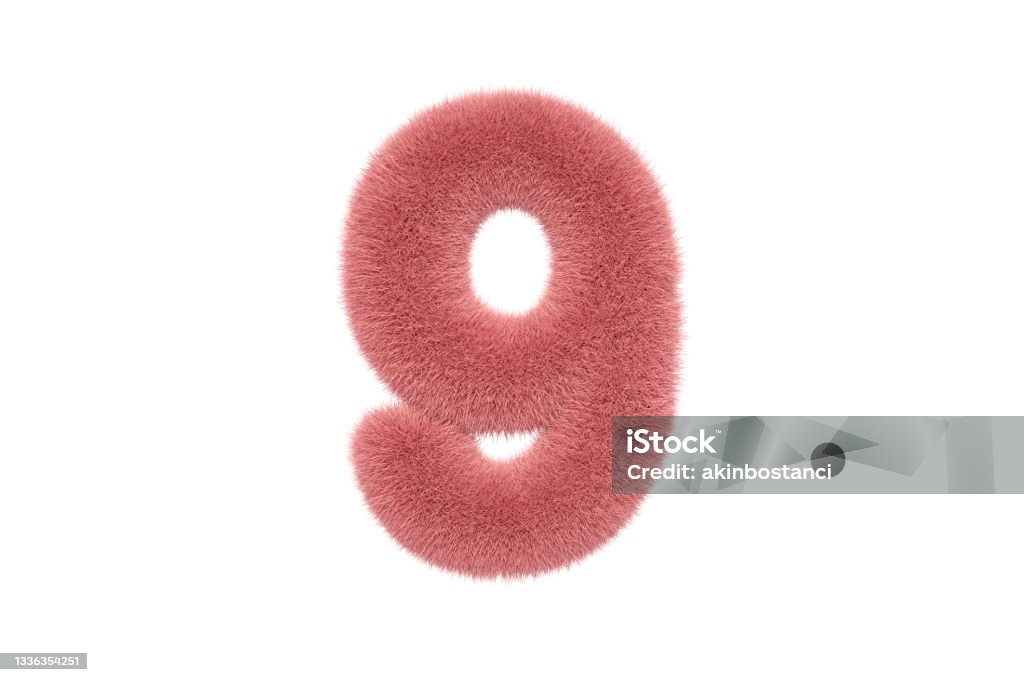 Number 9 With Pink Fluffy Hairy Fur Stock Photo Download Image Now Number 9 With Pink Fluffy Hairy Fur Stock Photo Download Image Now
