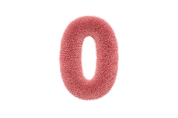 istock Number 0 with Pink Fluffy Hairy Fur 1336354480