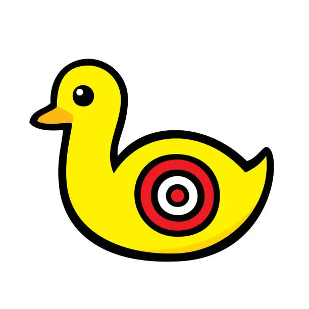 Vector illustration of Target Duck Doodle 6