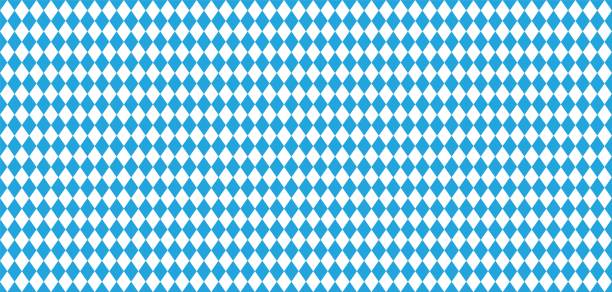 ilustrações de stock, clip art, desenhos animados e ícones de bavarian beer fest seamless pattern with blue and white rhombus flag of bavaria beer fest blue checkered background wallpaper vector old diamonds background with cracks and dust - invitation pattern argyle blue