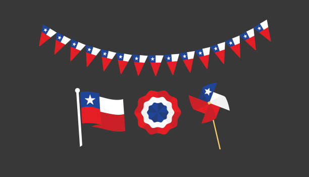 ilustrações, clipart, desenhos animados e ícones de fiestas patrias chile - chile