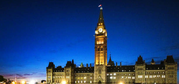 istock Ottawa parliament building at night 1336362847