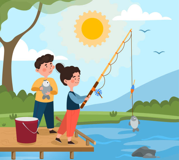 1,200+ Kids Fishing Rod Stock Illustrations, Royalty-Free Vector Graphics & Clip  Art - iStock