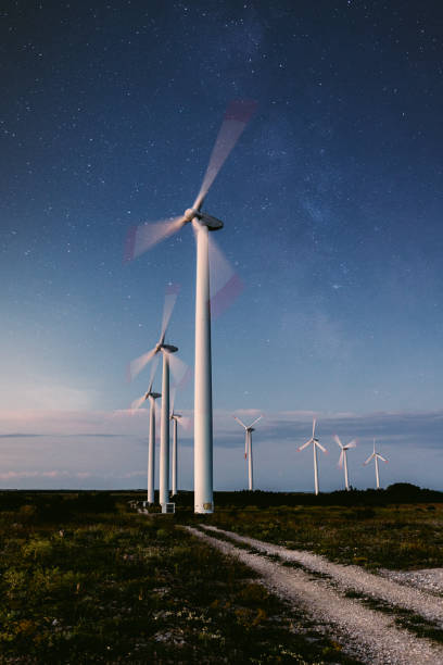 istock Wind Turbines and stars 1336367618