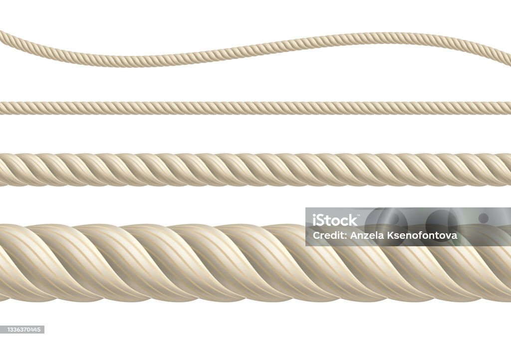 Realistic Old Rope Vector Vector Ropes Illustration Eps10 Isolated Realistic Brown Ropes Set ...