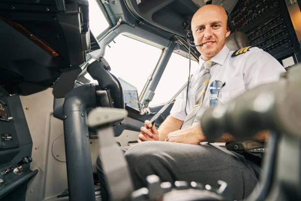 istock Experienced airline captain getting ready for the take-off 1336374918