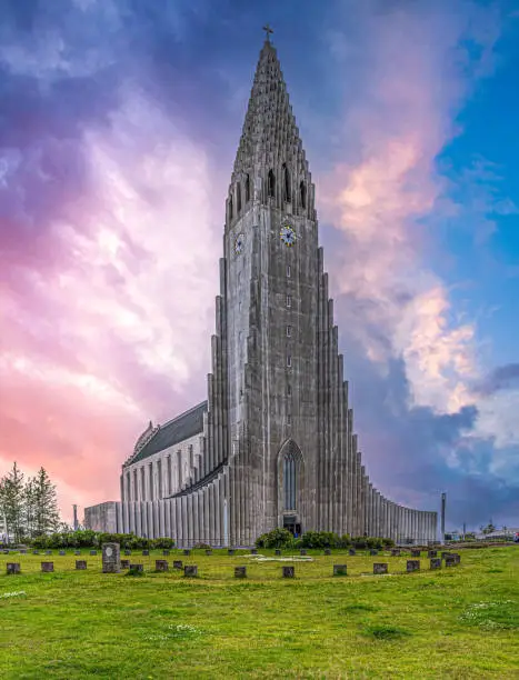 Photo of Hallgrimskirkja cathedral in Reykjavik (Iceland)