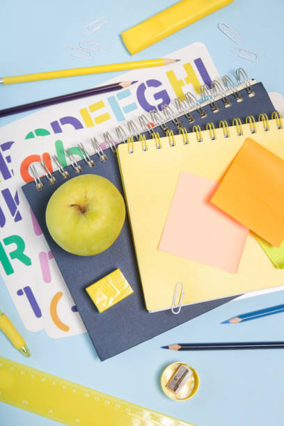 istock Education and back to school concept: notebooks and school stationery on the table. 1336383062