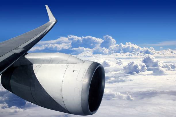 istock airplane wing aircraft turbine flying 1336383406