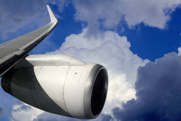 istock airplane wing aircraft turbine flying 1336383959