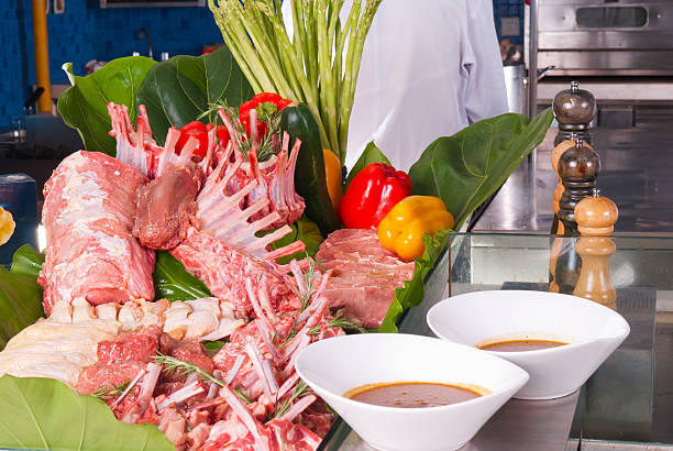 meat in clear kitchen stock photo